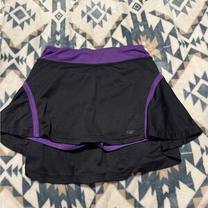 Black & Purple Athletic Skort – Built-in Shorts – Tennis & Pickleball Skirt